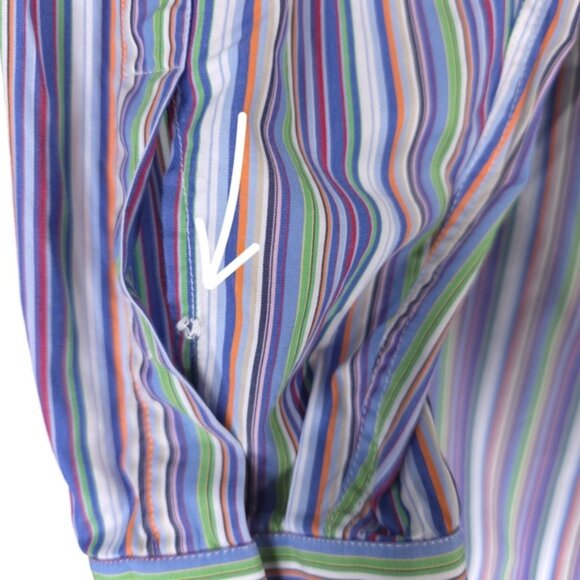 St. Croix MADE IN ITALY Multicolor Striped Long Sleeve‎ Button Up Shirt MEDIUM - Picture 7 of 10